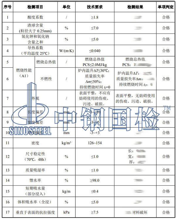 墻體保溫材料檢測項目結(jié)果