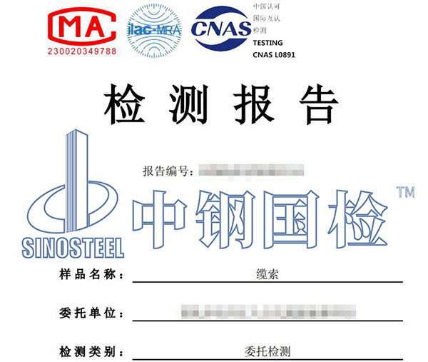 纜索第三方檢測報告